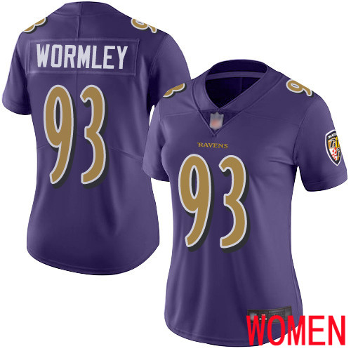 Baltimore Ravens Limited Purple Women Chris Wormley Jersey NFL Football 93 Rush Vapor Untouchable